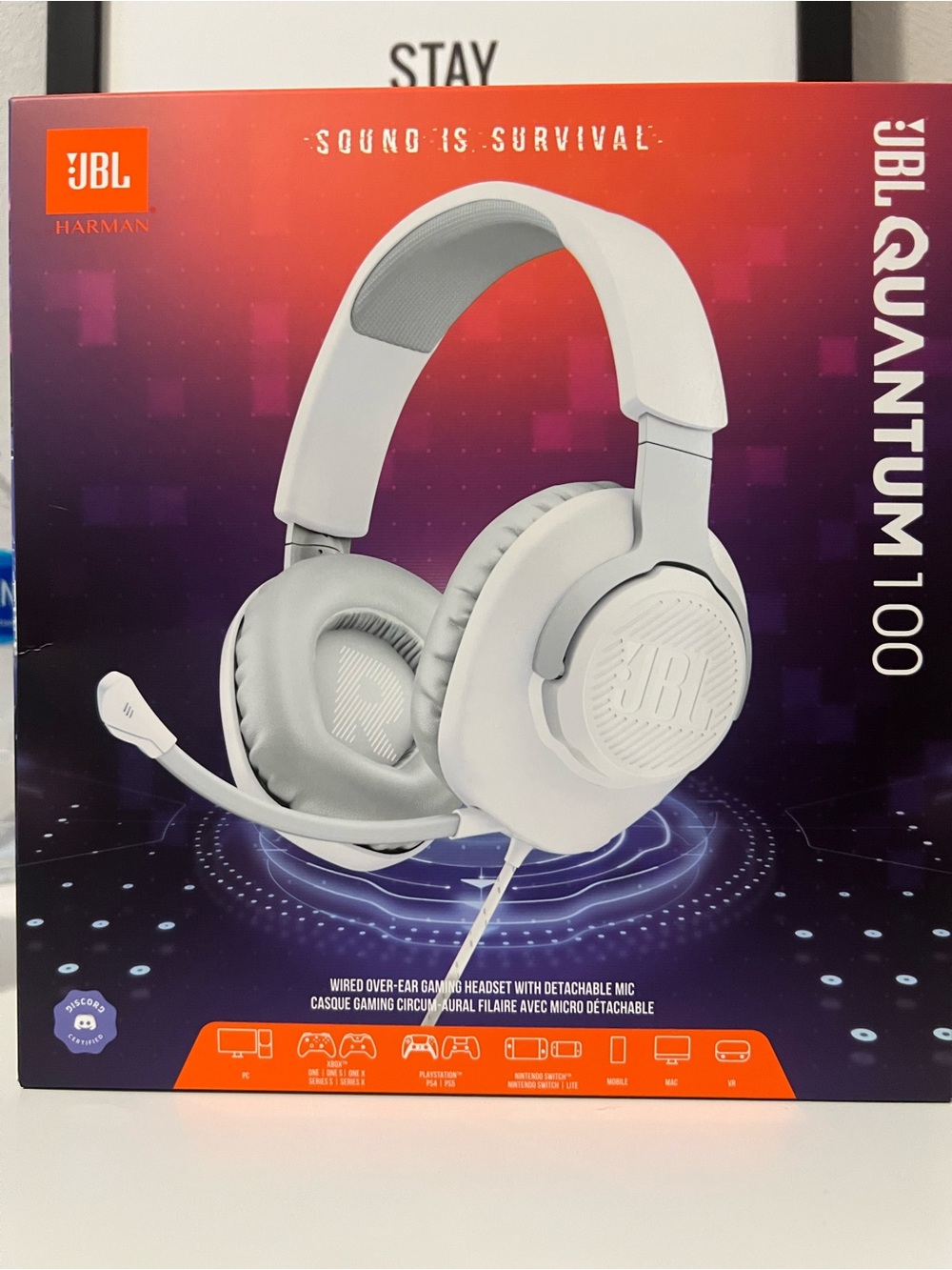 JBL Quantum 100 Gaming Headset - White